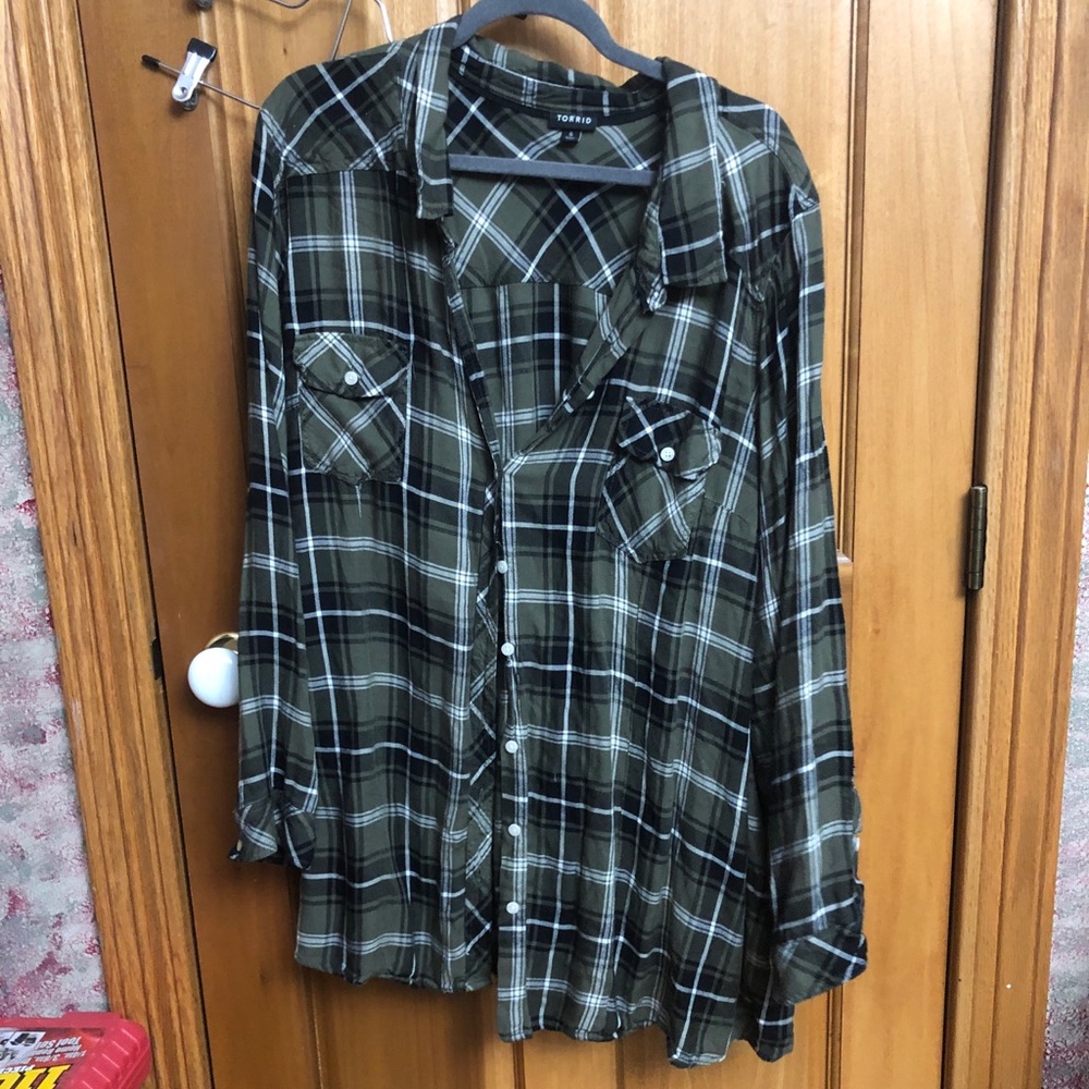 Green plaid shirt